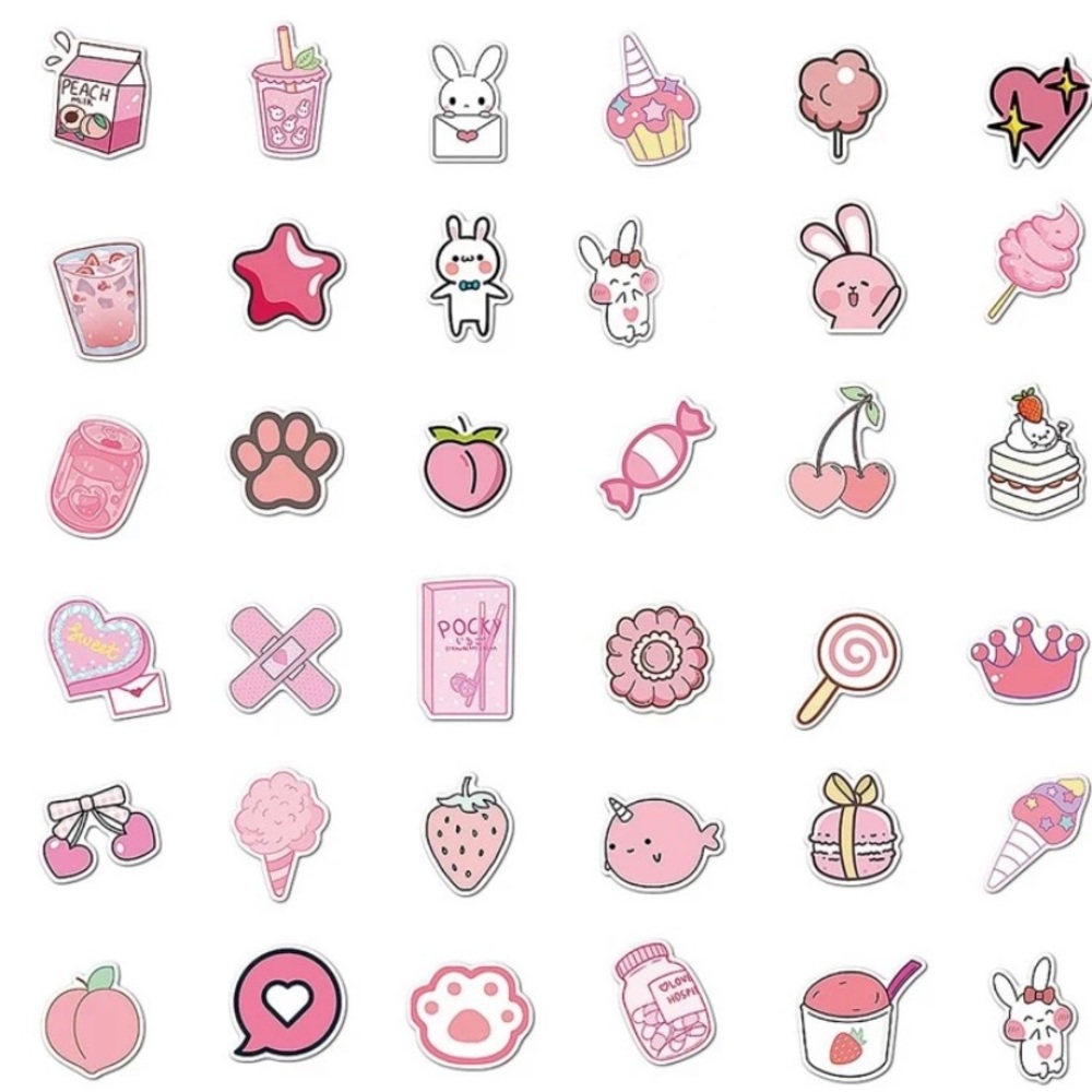 Pink 50 Pieces Cute Sticker Bundle - Picture 16 of 16